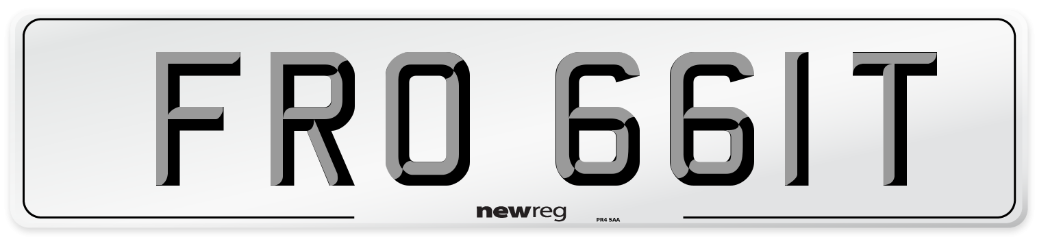 FRO 661T Number Plate from New Reg